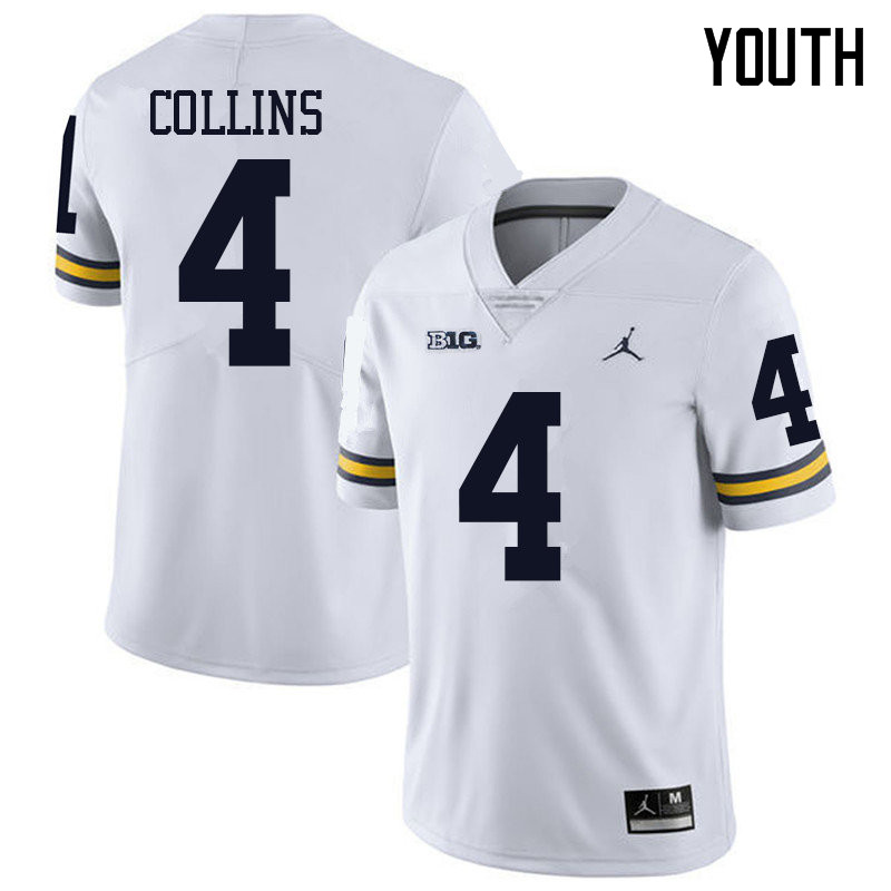 Jordan Brand Youth #4 Nico Collins Michigan Wolverines College Football Jerseys Sale-White